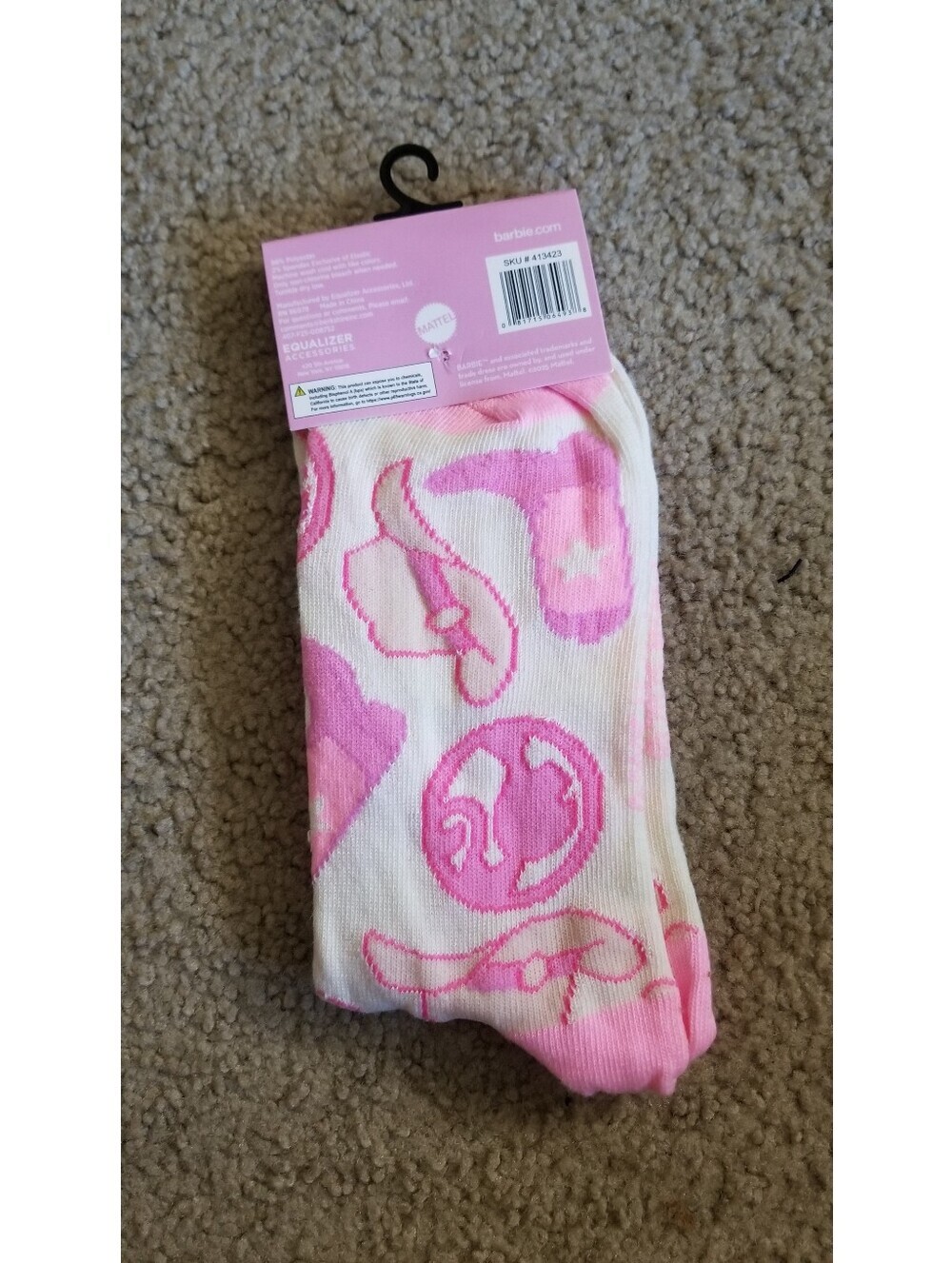 Barbie Western Cowgirl Crew Socks - Picture 2 of 2